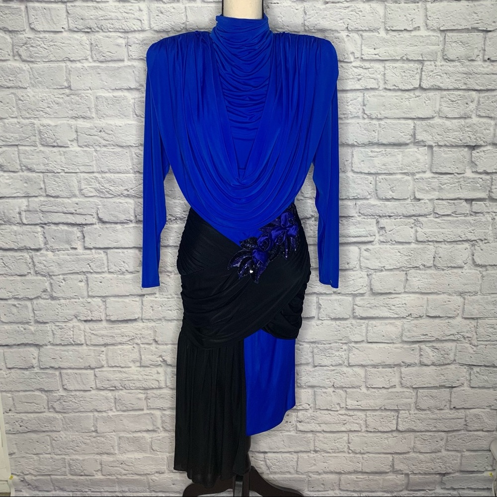 Vintage Casadei Draped Beaded Rose Dress